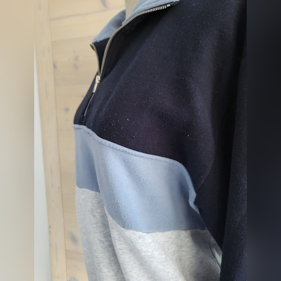Brandy Melville Color Block Strip Quarter Zip Sweatshirt, OS - Picture 5 of 6